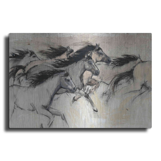 Luxe Metal Art 'Horses in Motion I' by Tim O'Toole, Metal Wall Art