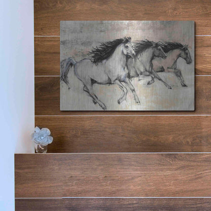 Luxe Metal Art 'Horses in Motion II' by Tim O'Toole, Metal Wall Art,16x12