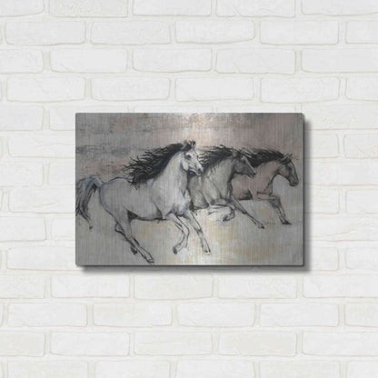 Luxe Metal Art 'Horses in Motion II' by Tim O'Toole, Metal Wall Art,24x16