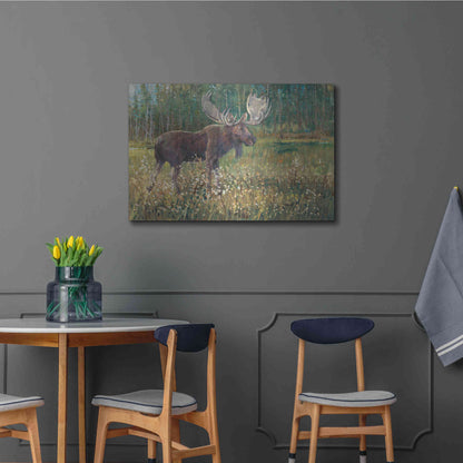 Luxe Metal Art 'Moose in the Field' by Tim O'Toole, Metal Wall Art,36x24