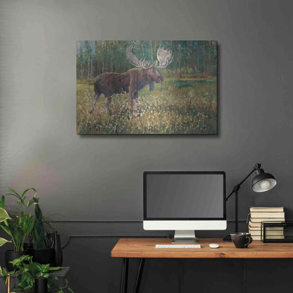 Luxe Metal Art 'Moose in the Field' by Tim O'Toole, Metal Wall Art,36x24