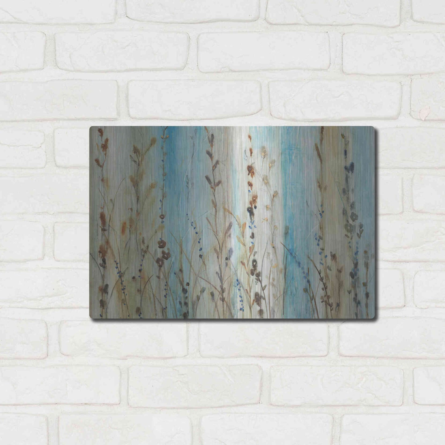 Luxe Metal Art 'Ombre Floral II' by Tim O'Toole, Metal Wall Art,16x12