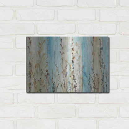 Luxe Metal Art 'Ombre Floral II' by Tim O'Toole, Metal Wall Art,16x12