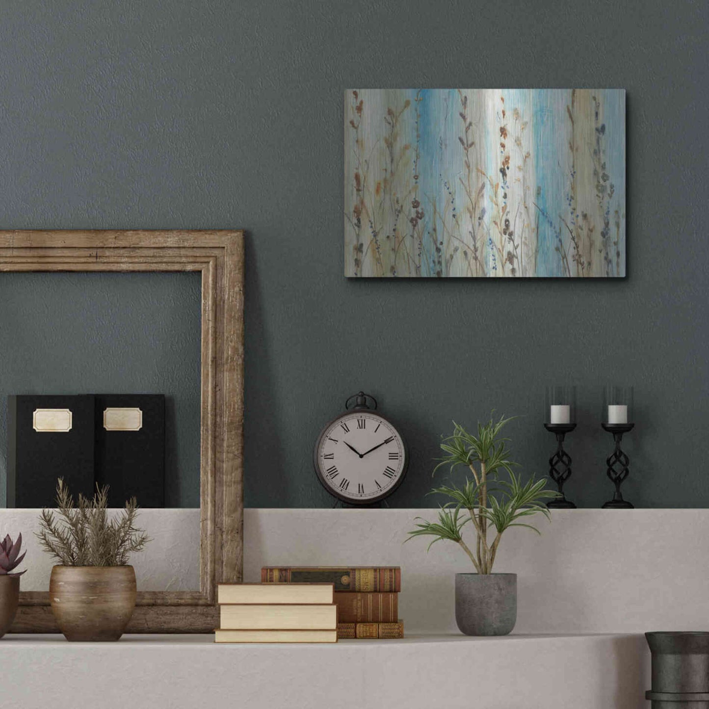 Luxe Metal Art 'Ombre Floral II' by Tim O'Toole, Metal Wall Art,16x12