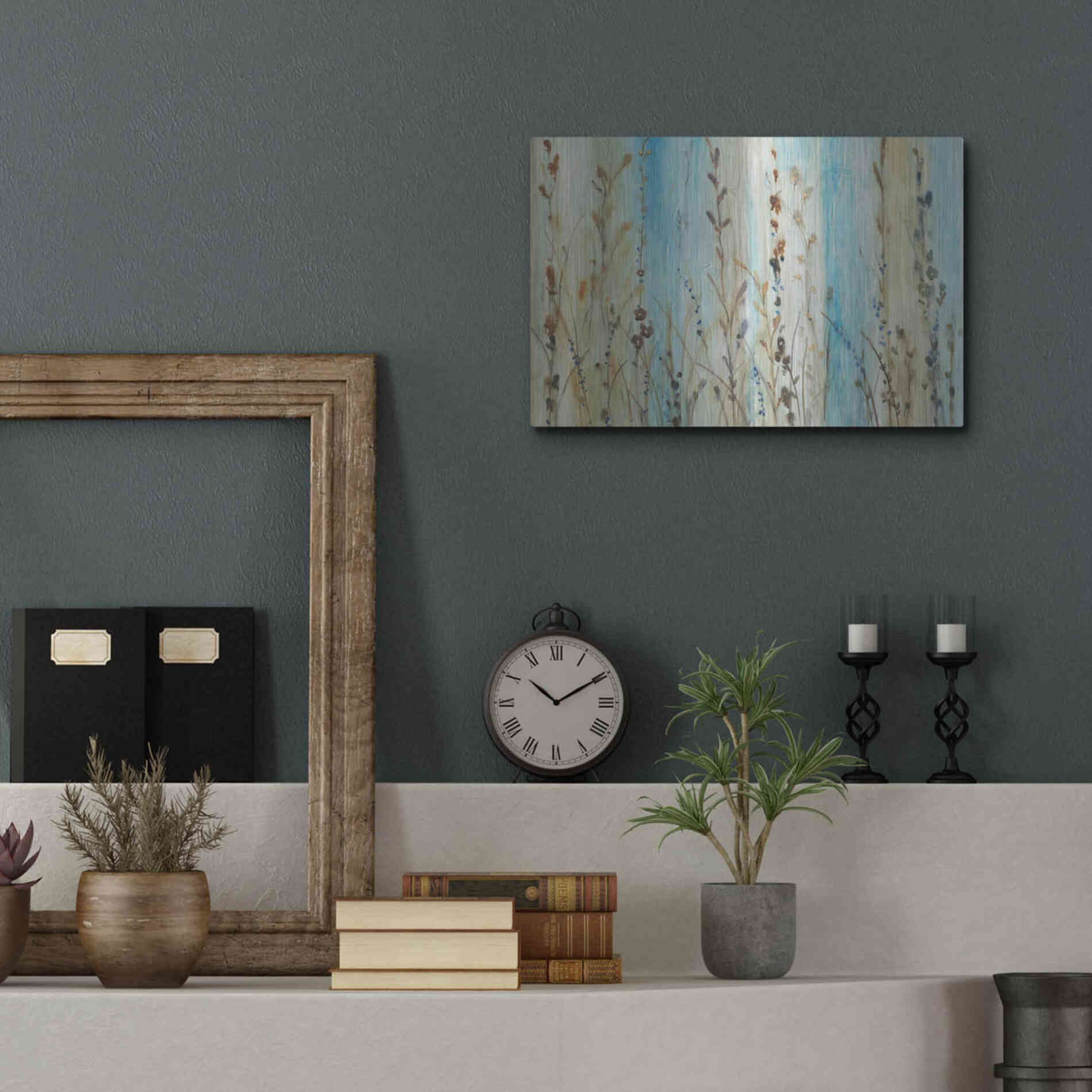 Luxe Metal Art 'Ombre Floral II' by Tim O'Toole, Metal Wall Art,16x12