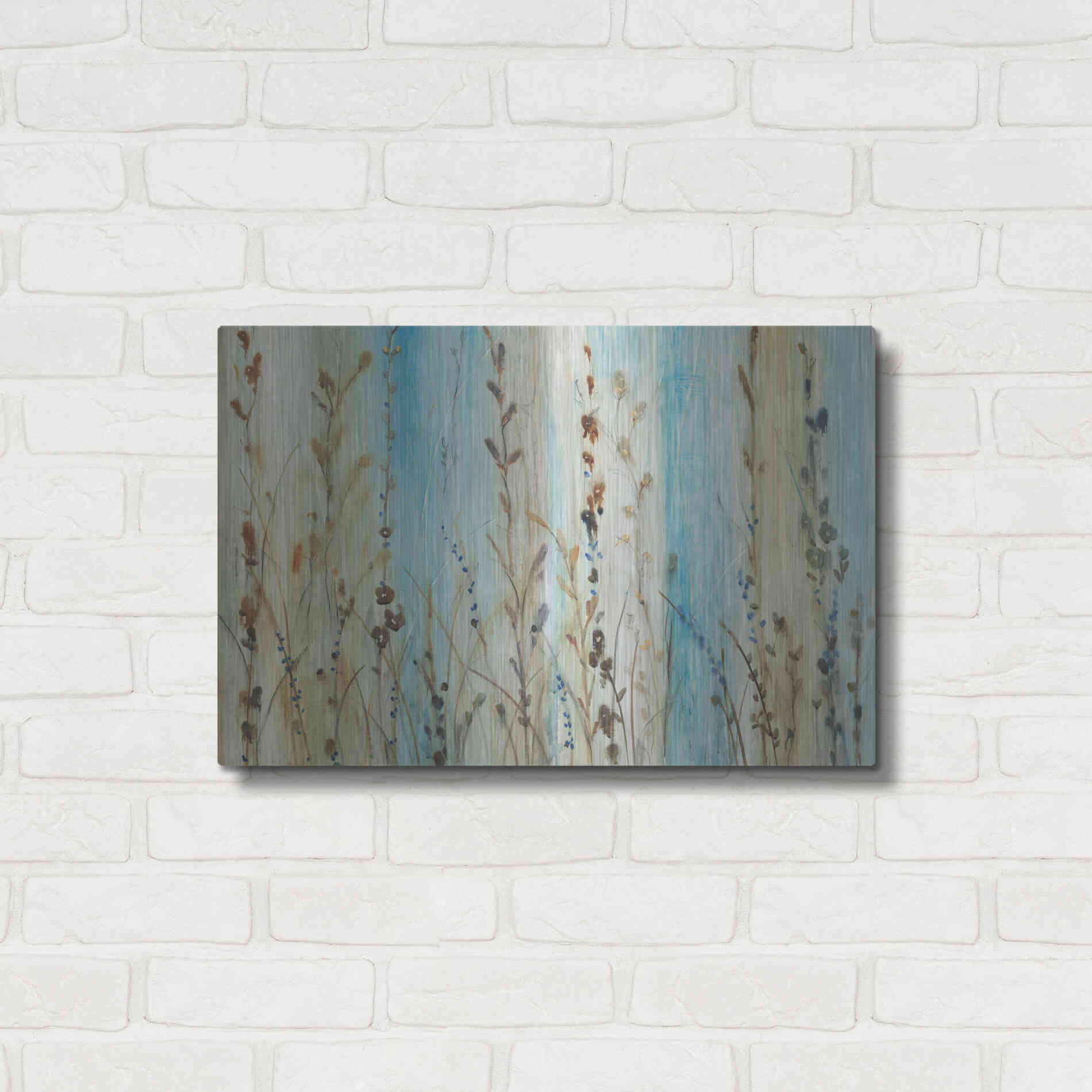 Luxe Metal Art 'Ombre Floral II' by Tim O'Toole, Metal Wall Art,24x16