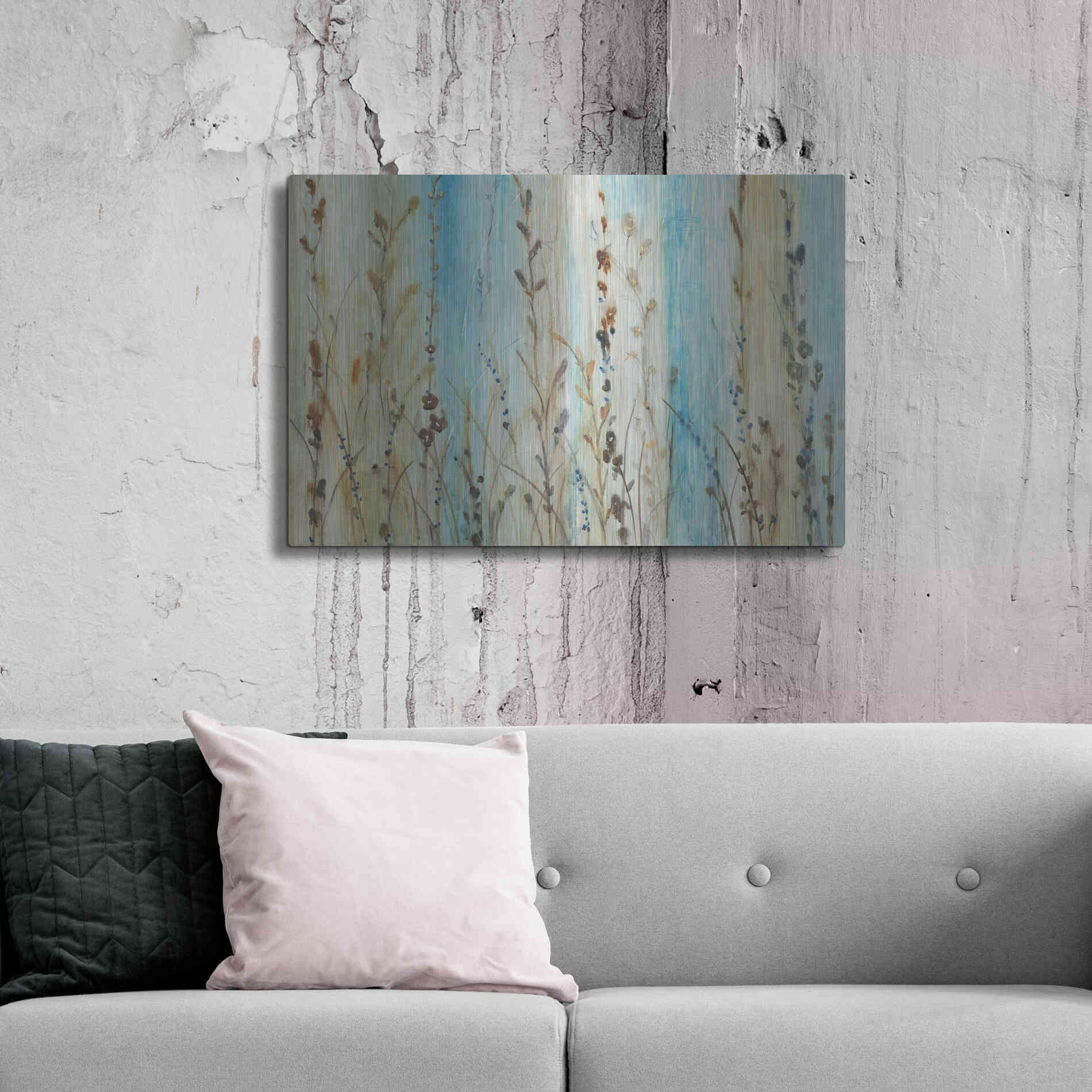 Luxe Metal Art 'Ombre Floral II' by Tim O'Toole, Metal Wall Art,36x24