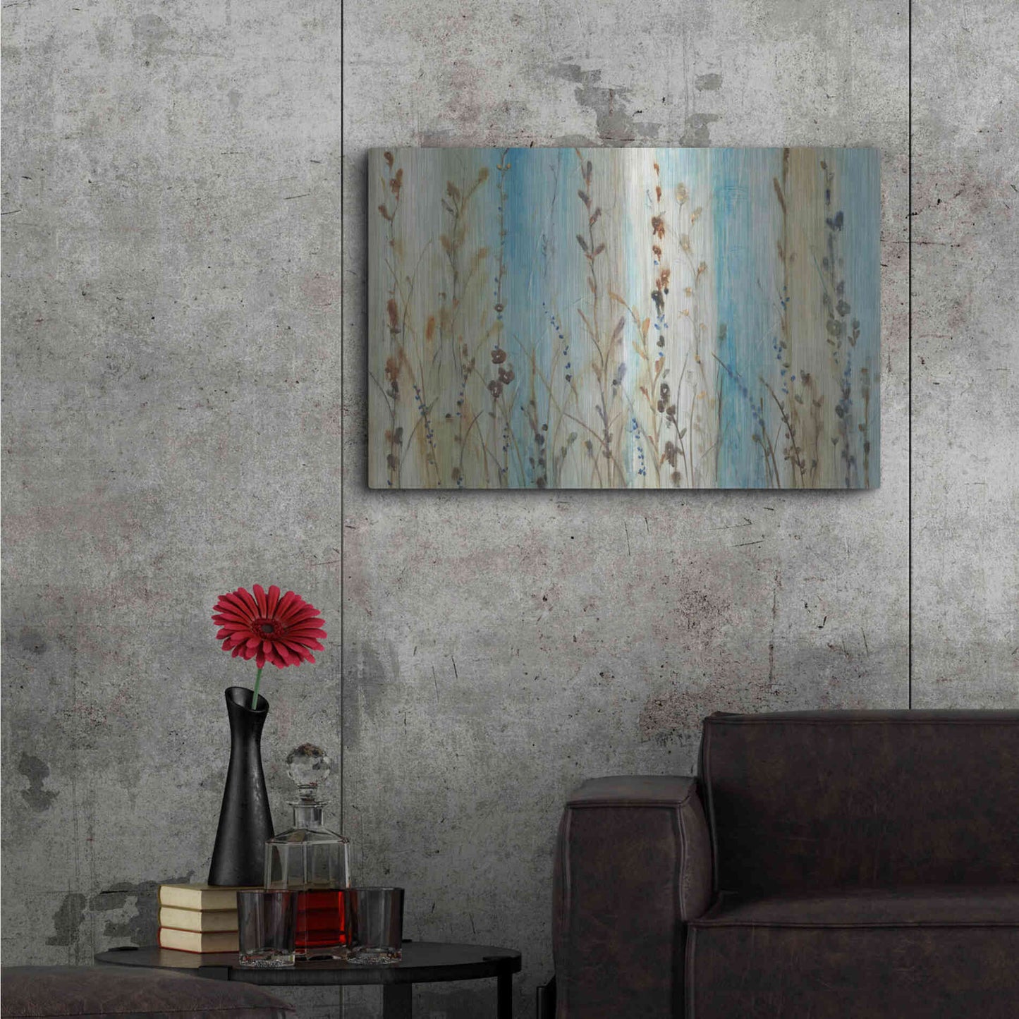 Luxe Metal Art 'Ombre Floral II' by Tim O'Toole, Metal Wall Art,36x24