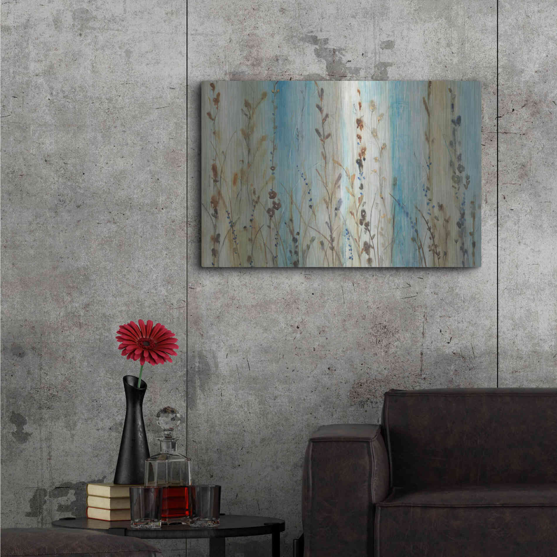 Luxe Metal Art 'Ombre Floral II' by Tim O'Toole, Metal Wall Art,36x24