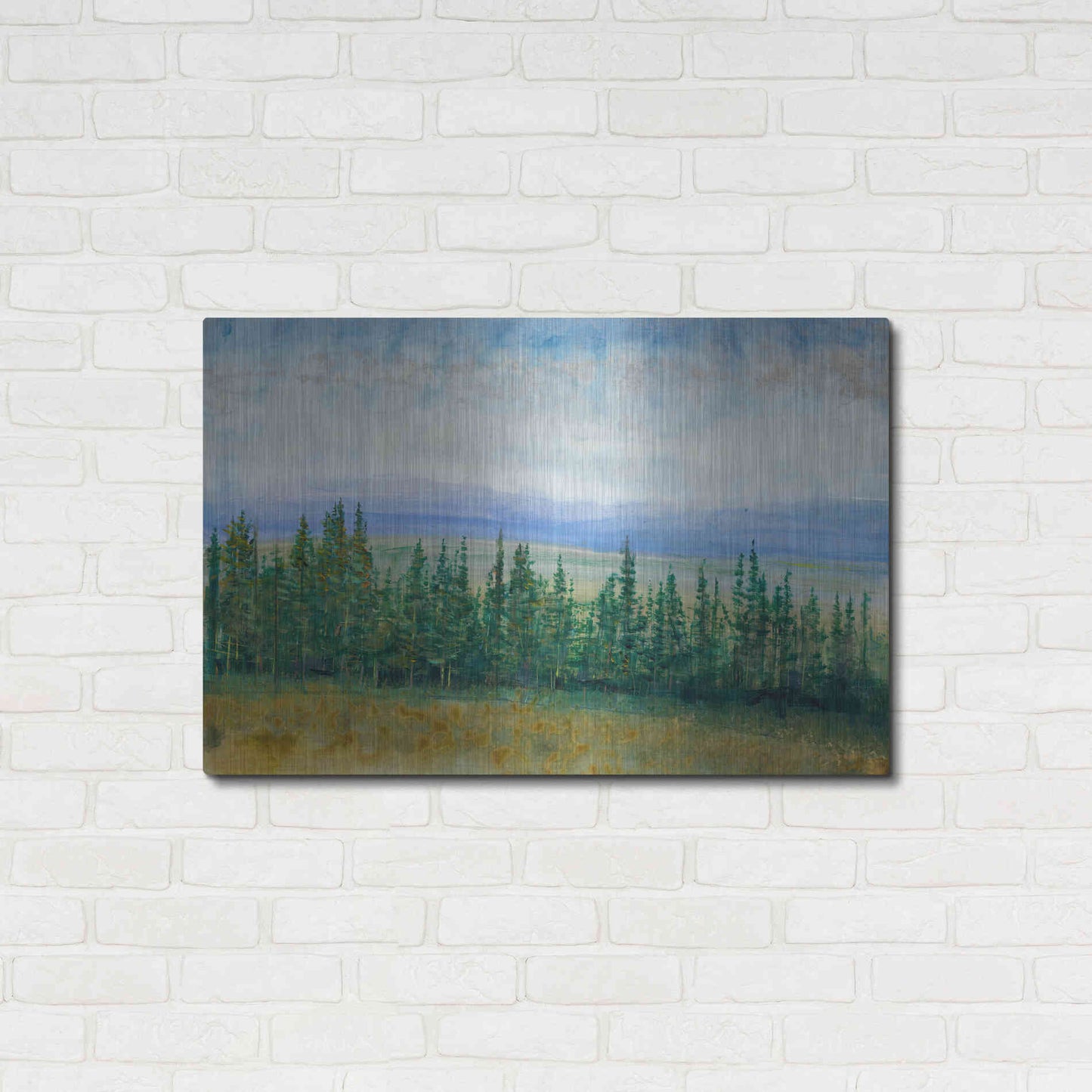 Luxe Metal Art 'Pine Tops I' by Tim O'Toole, Metal Wall Art,36x24