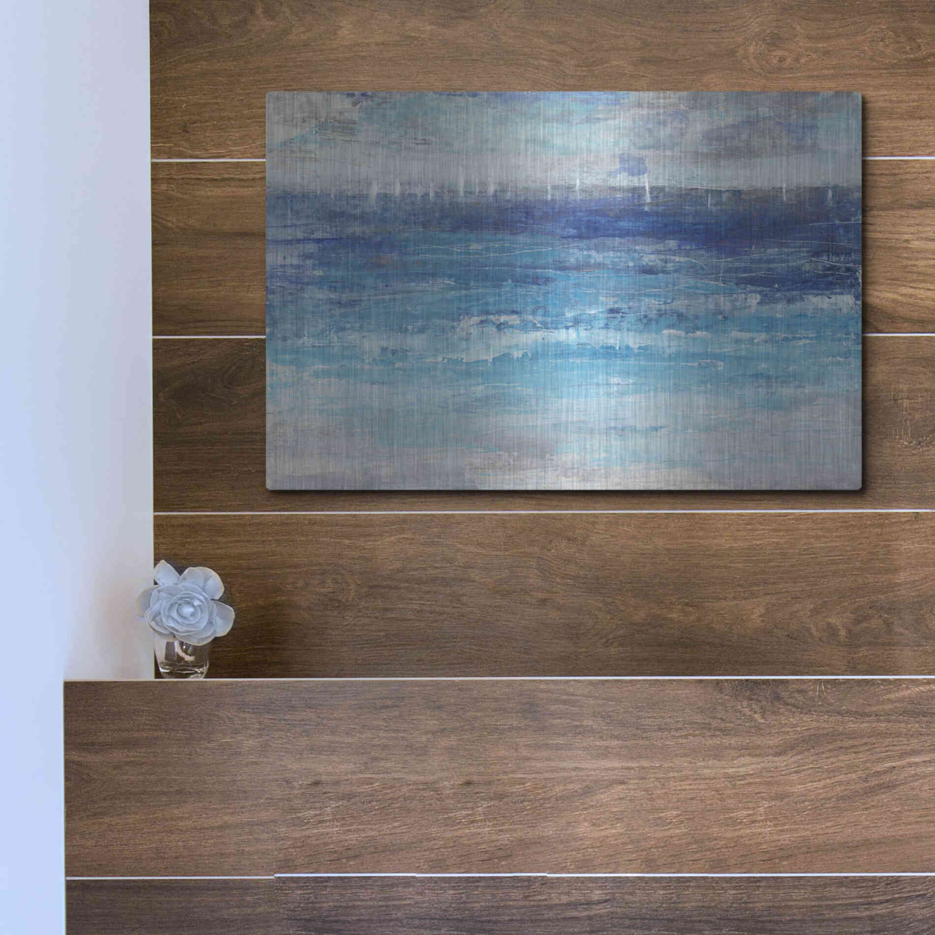 Luxe Metal Art 'Sailing Afar I' by Tim O'Toole, Metal Wall Art,16x12