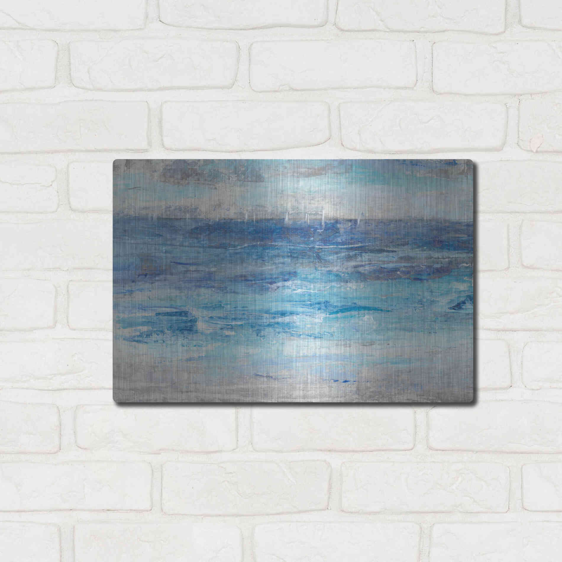 Luxe Metal Art 'Sailing Afar II' by Tim O'Toole, Metal Wall Art,16x12