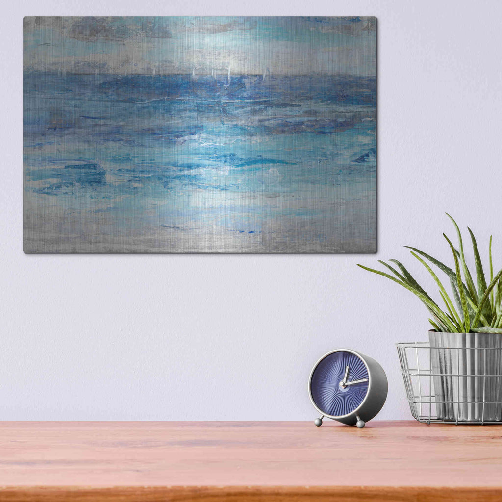 Luxe Metal Art 'Sailing Afar II' by Tim O'Toole, Metal Wall Art,16x12