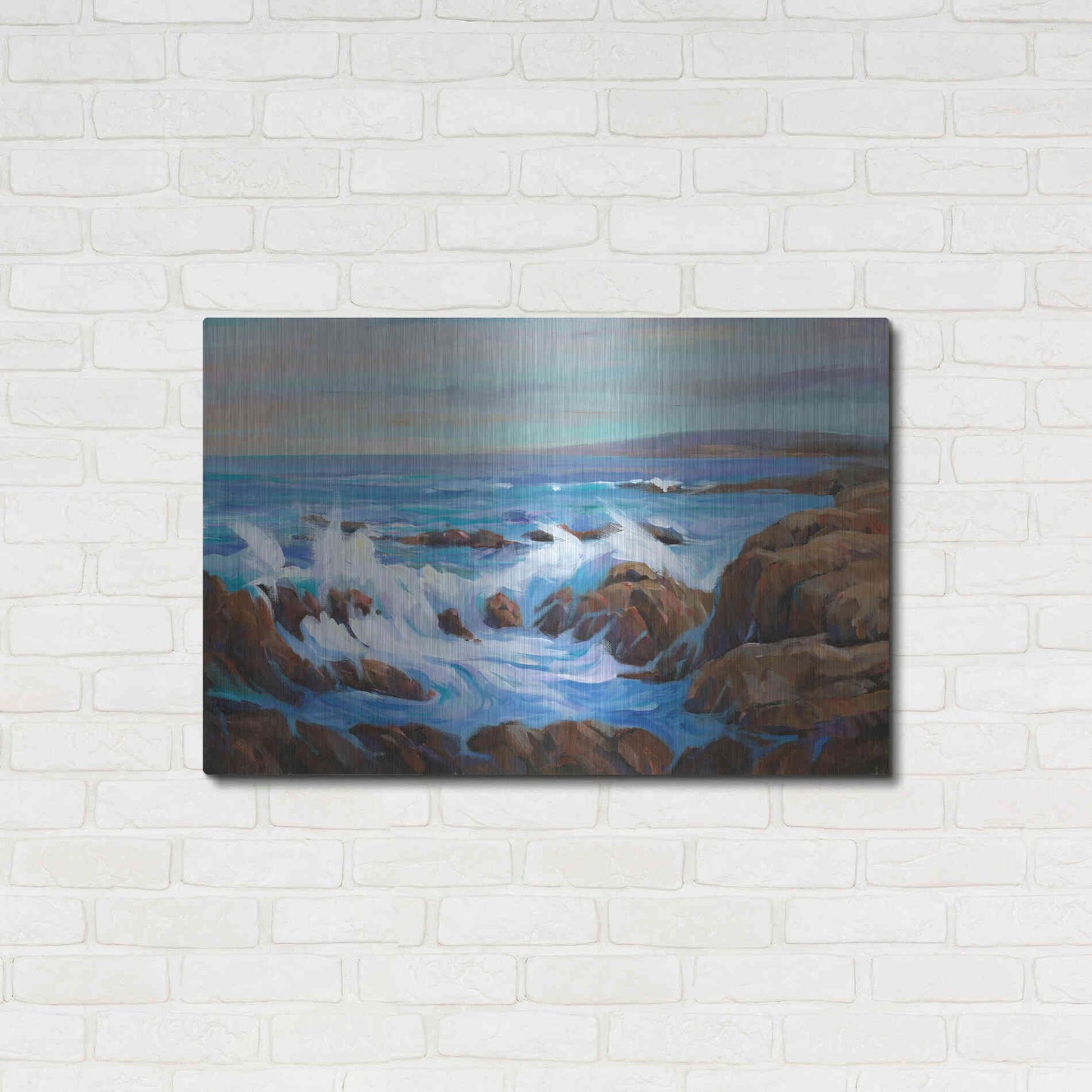 Luxe Metal Art 'Seascape Faraway I' by Tim O'Toole, Metal Wall Art,36x24