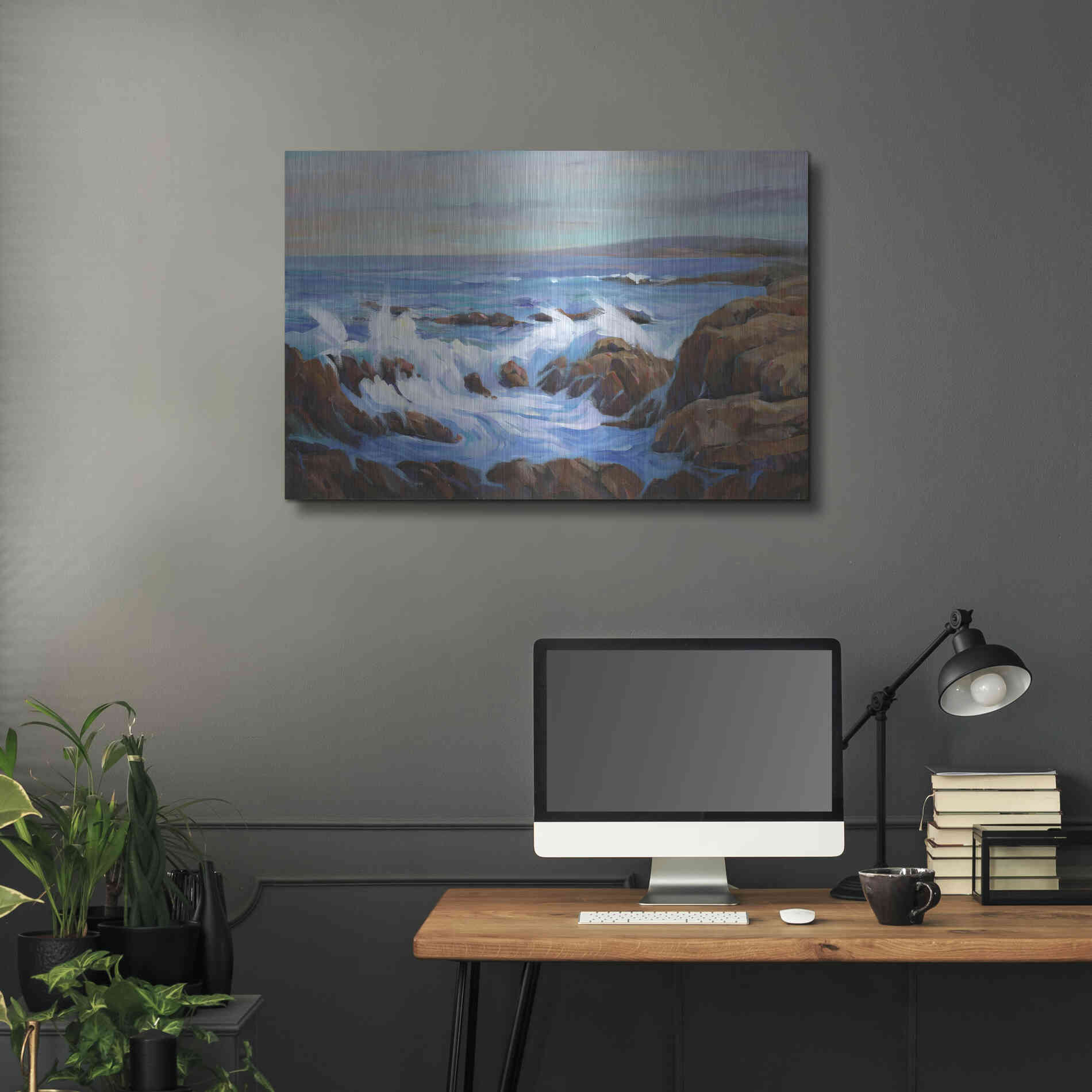 Luxe Metal Art 'Seascape Faraway I' by Tim O'Toole, Metal Wall Art,36x24