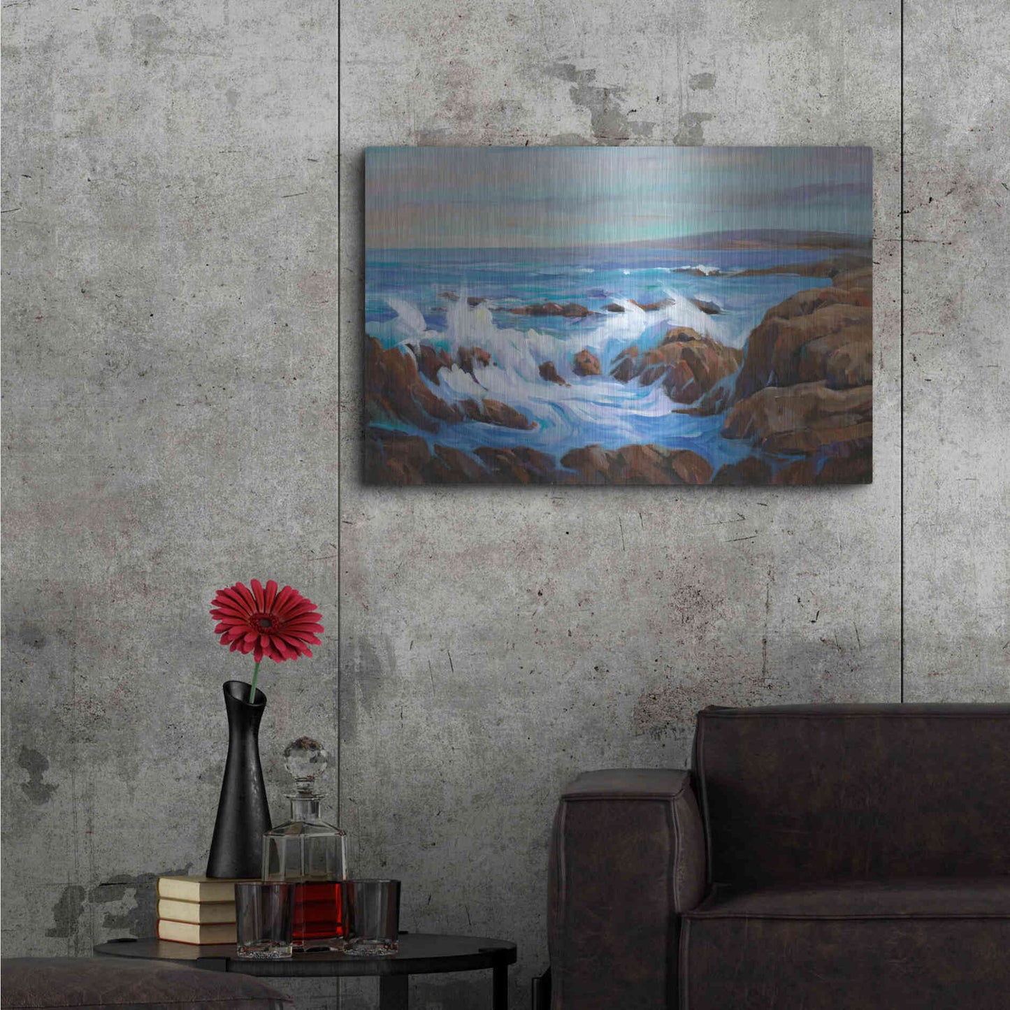 Luxe Metal Art 'Seascape Faraway I' by Tim O'Toole, Metal Wall Art,36x24
