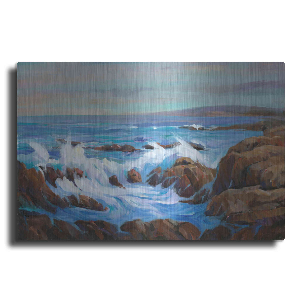 Luxe Metal Art 'Seascape Faraway I' by Tim O'Toole, Metal Wall Art