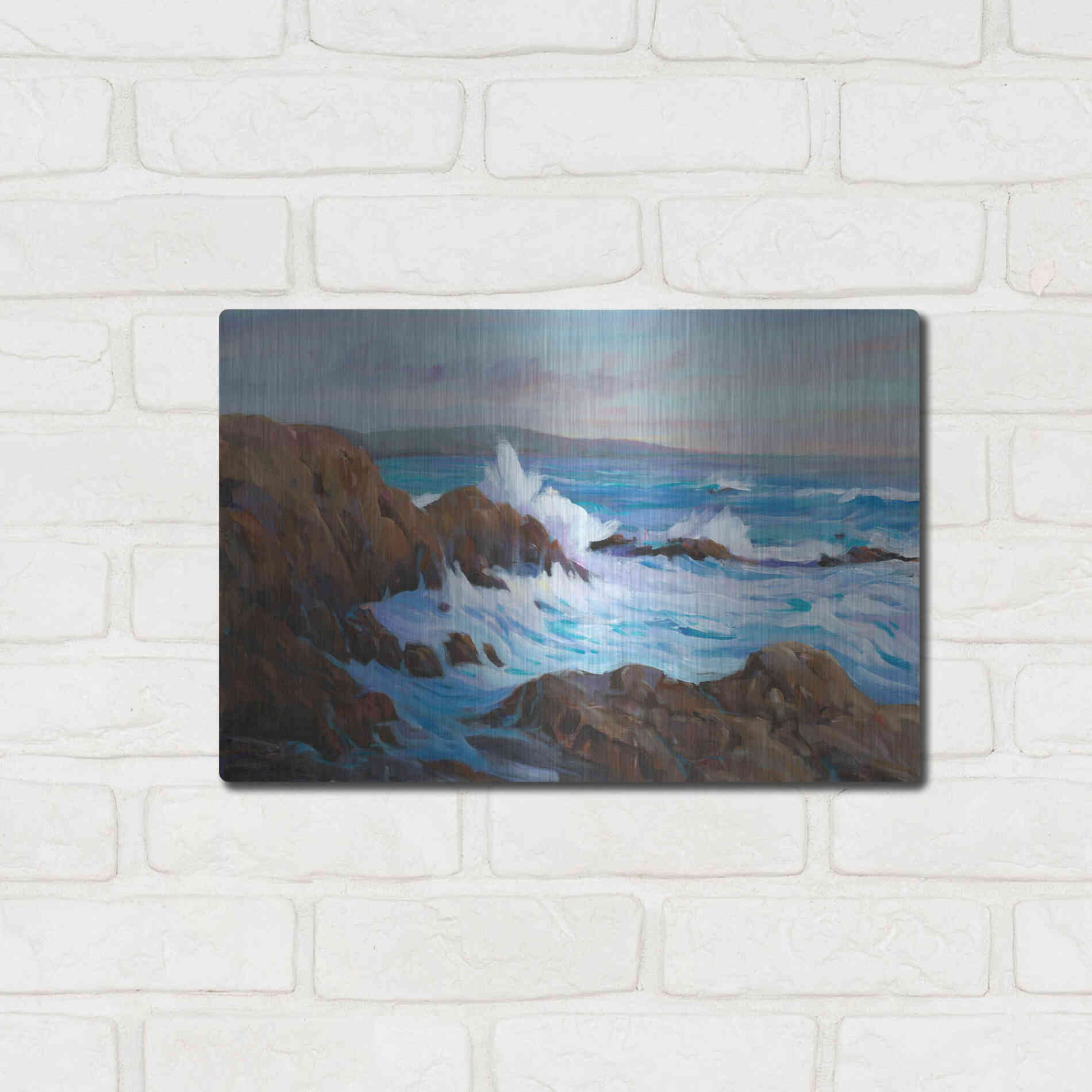 Luxe Metal Art 'Seascape Faraway II' by Tim O'Toole, Metal Wall Art,16x12