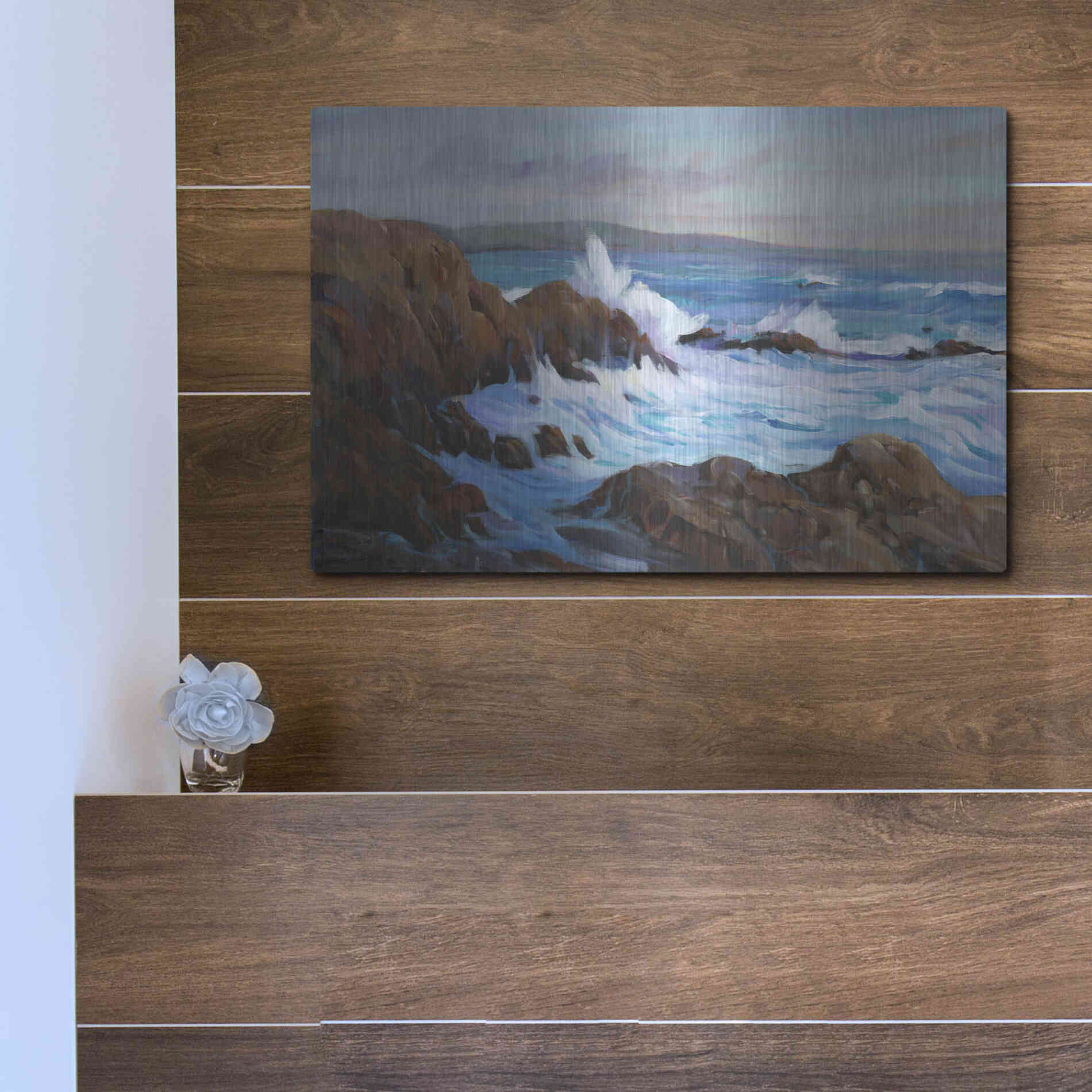 Luxe Metal Art 'Seascape Faraway II' by Tim O'Toole, Metal Wall Art,16x12