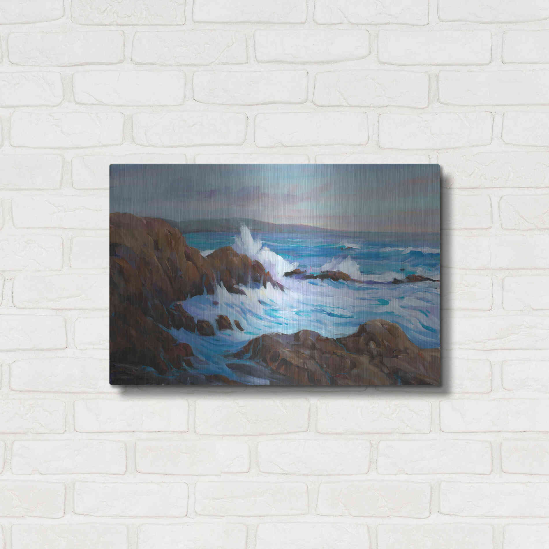 Luxe Metal Art 'Seascape Faraway II' by Tim O'Toole, Metal Wall Art,24x16