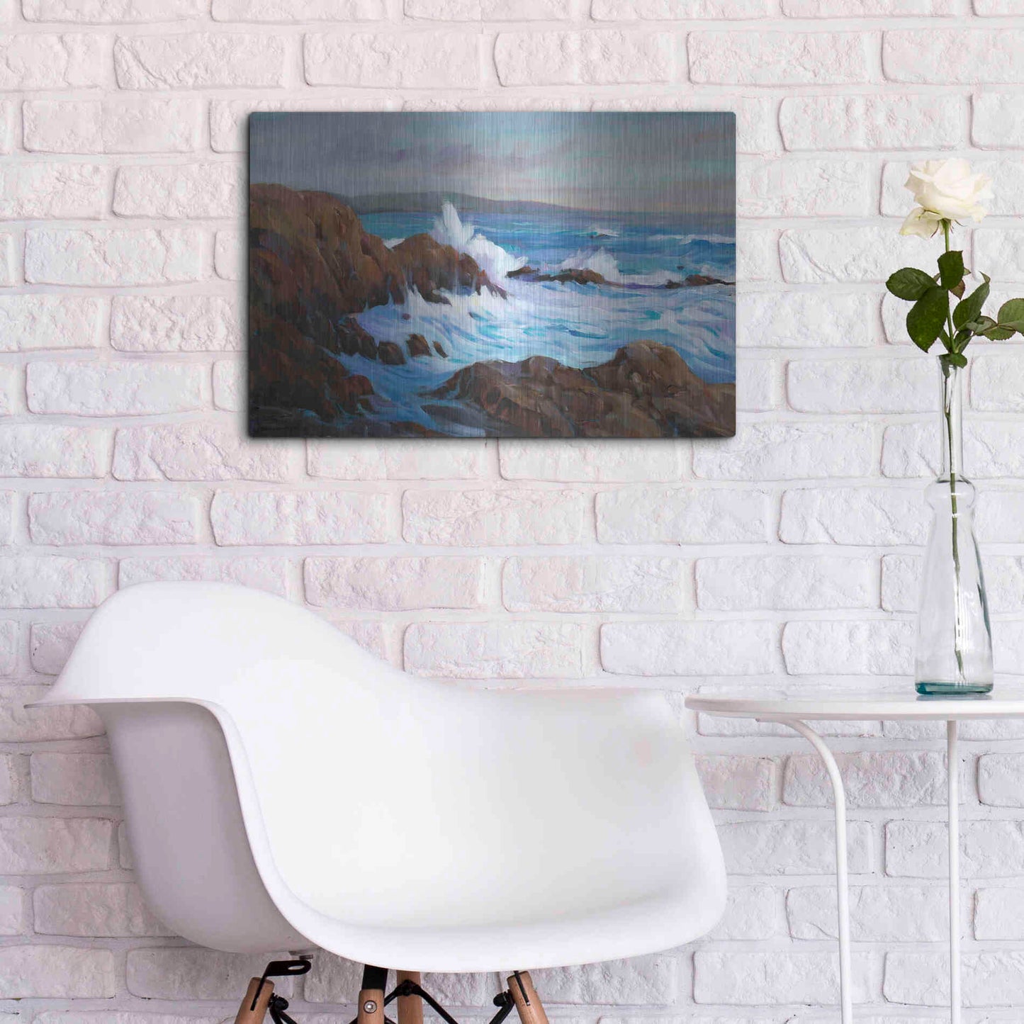 Luxe Metal Art 'Seascape Faraway II' by Tim O'Toole, Metal Wall Art,24x16