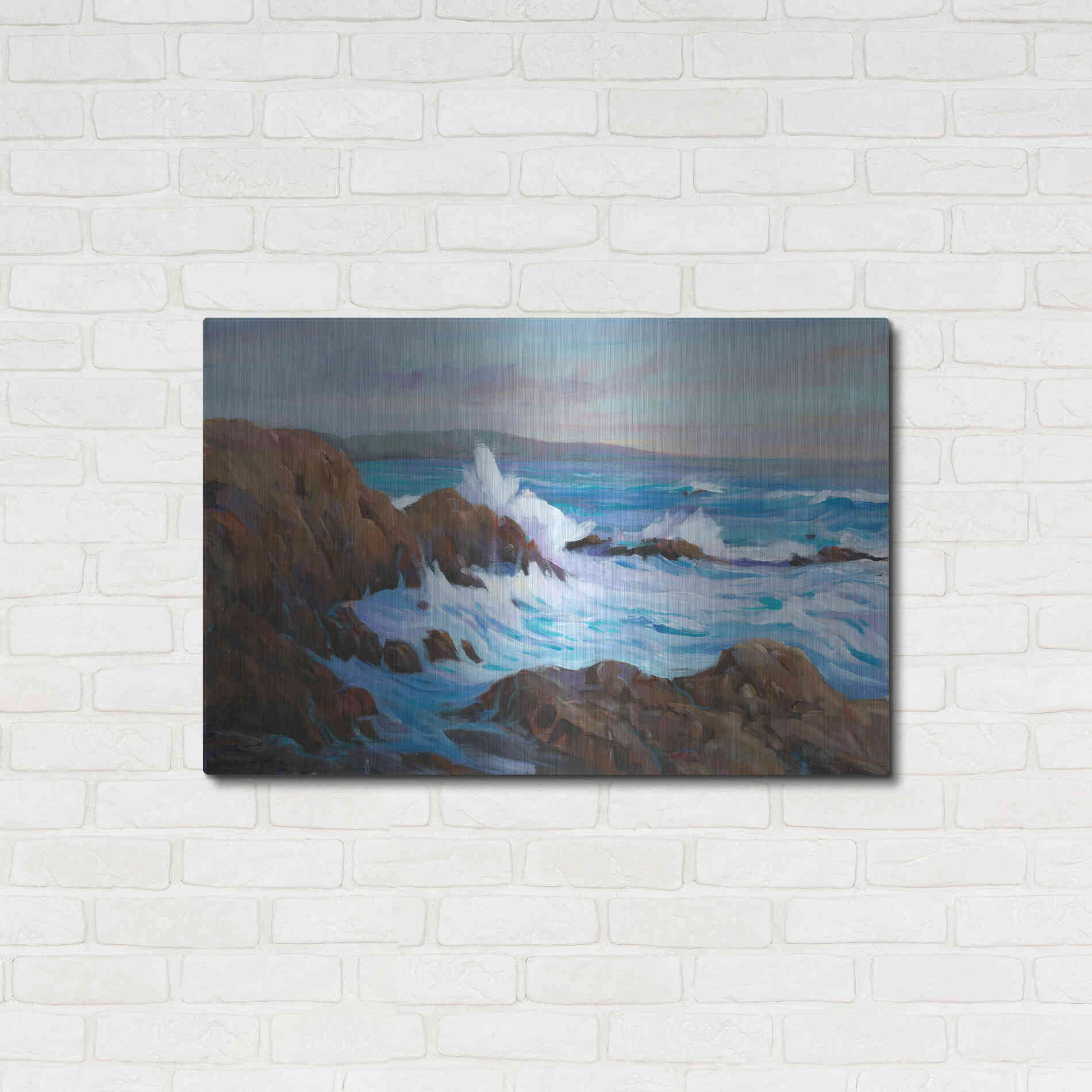 Luxe Metal Art 'Seascape Faraway II' by Tim O'Toole, Metal Wall Art,36x24