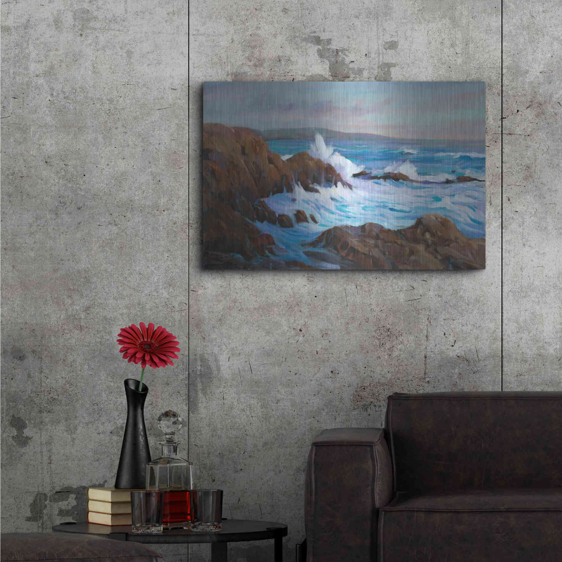 Luxe Metal Art 'Seascape Faraway II' by Tim O'Toole, Metal Wall Art,36x24