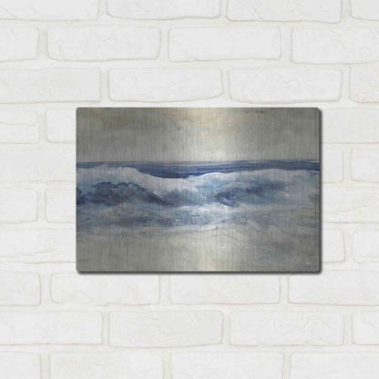 Luxe Metal Art 'Breaking Shore Waves I' by Tim O'Toole, Metal Wall Art,16x12