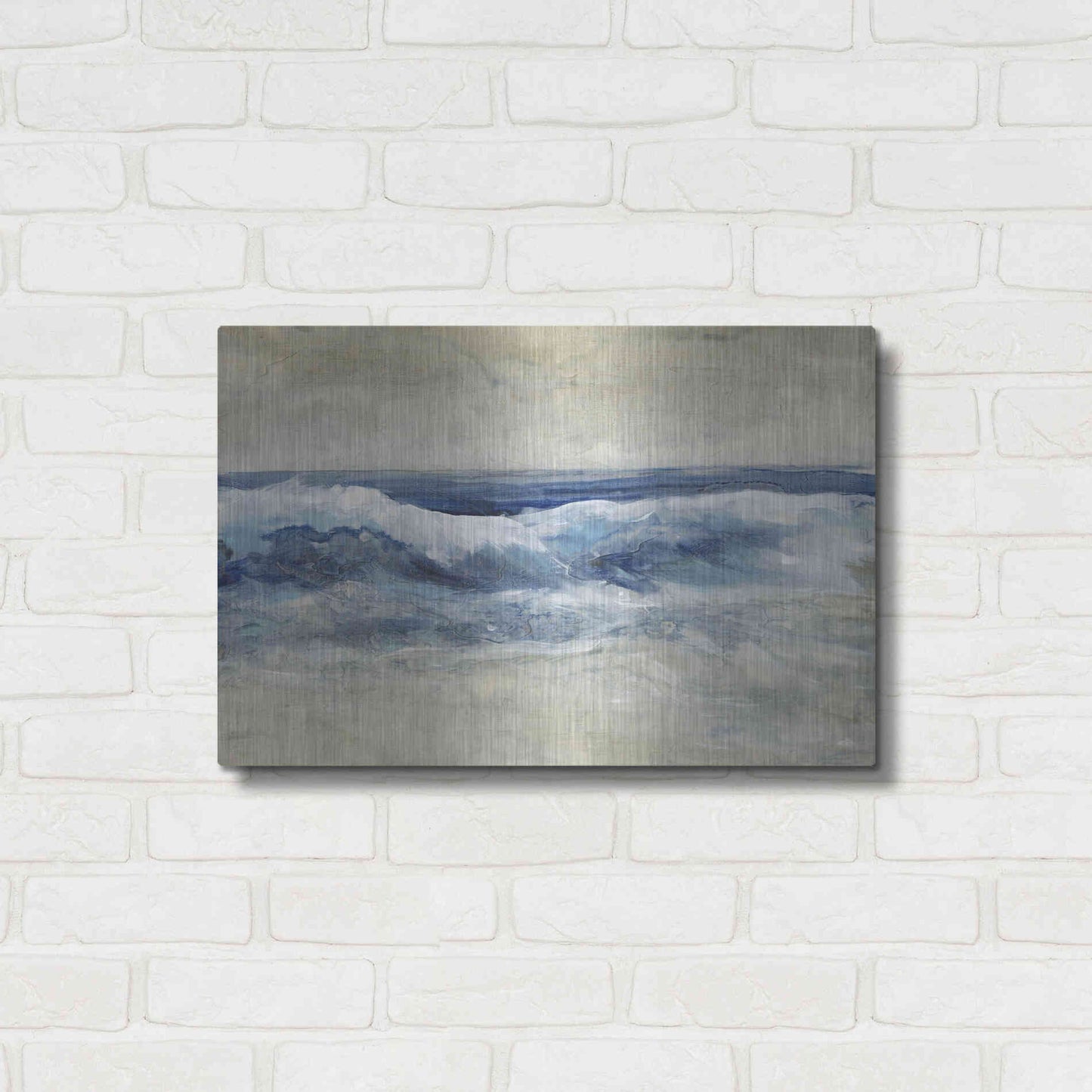Luxe Metal Art 'Breaking Shore Waves I' by Tim O'Toole, Metal Wall Art,24x16