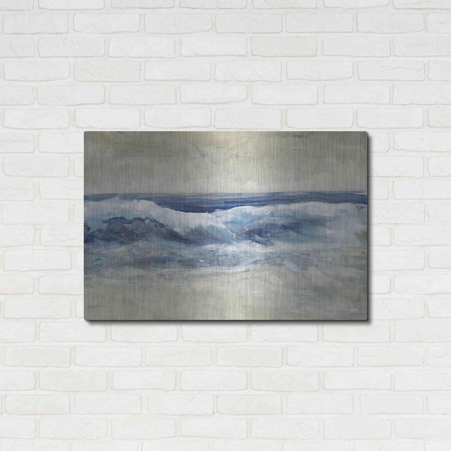Luxe Metal Art 'Breaking Shore Waves I' by Tim O'Toole, Metal Wall Art,36x24