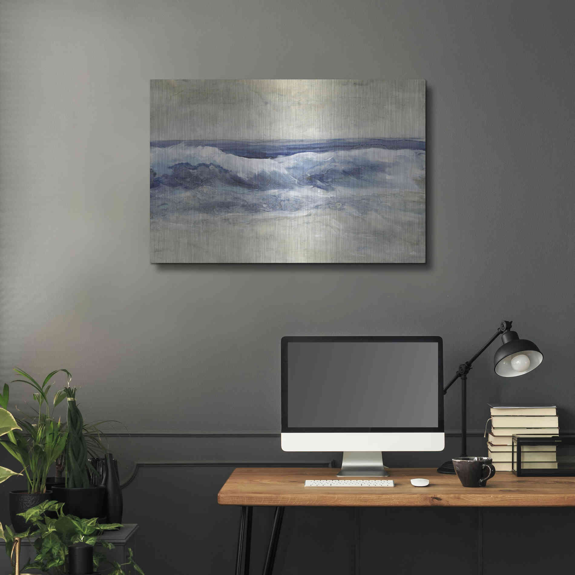Luxe Metal Art 'Breaking Shore Waves I' by Tim O'Toole, Metal Wall Art,36x24