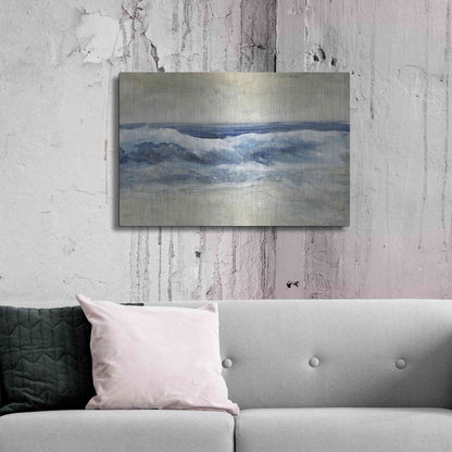 Luxe Metal Art 'Breaking Shore Waves I' by Tim O'Toole, Metal Wall Art,36x24