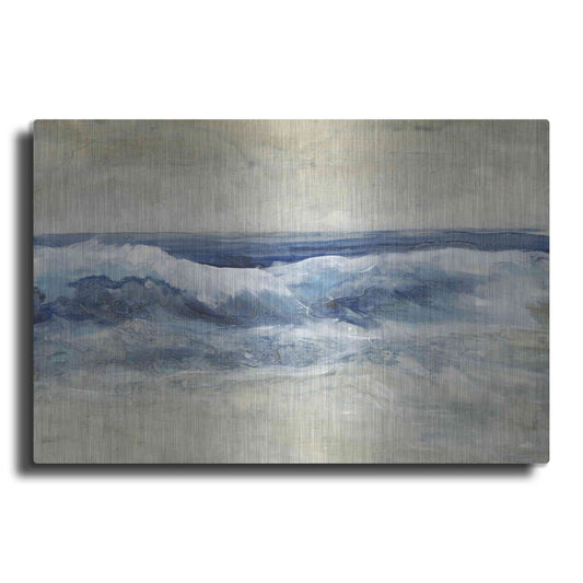 Luxe Metal Art 'Breaking Shore Waves I' by Tim O'Toole, Metal Wall Art