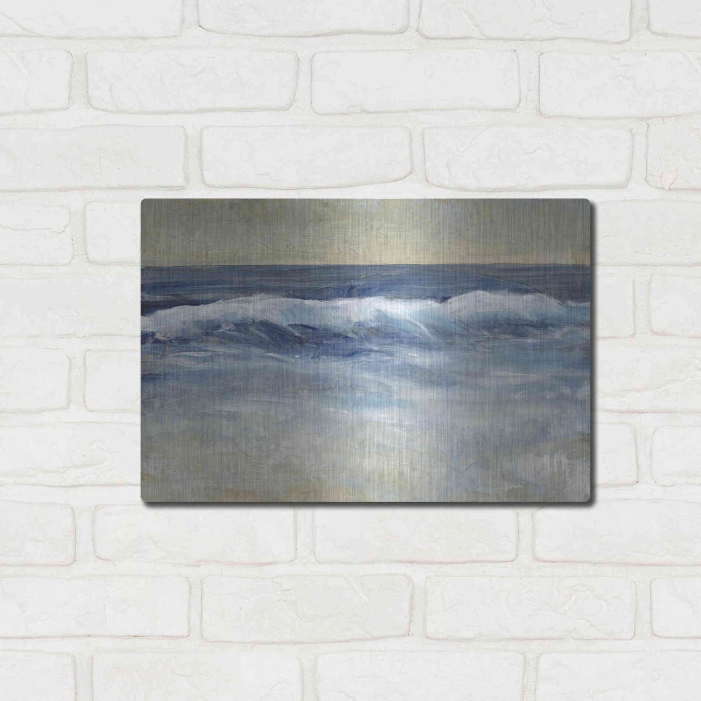 Luxe Metal Art 'Breaking Shore Waves II' by Tim O'Toole, Metal Wall Art,16x12