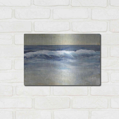 Luxe Metal Art 'Breaking Shore Waves II' by Tim O'Toole, Metal Wall Art,16x12