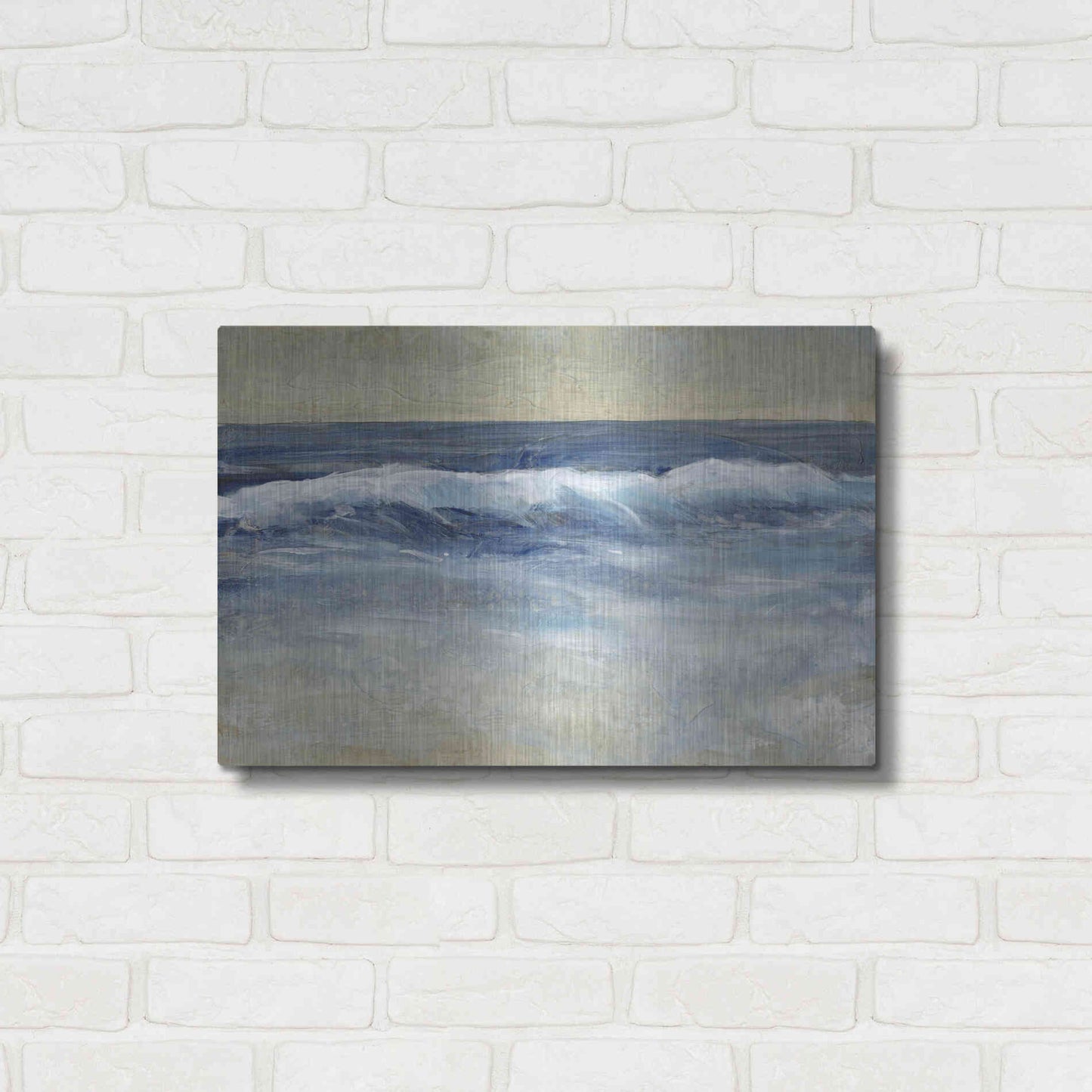 Luxe Metal Art 'Breaking Shore Waves II' by Tim O'Toole, Metal Wall Art,24x16