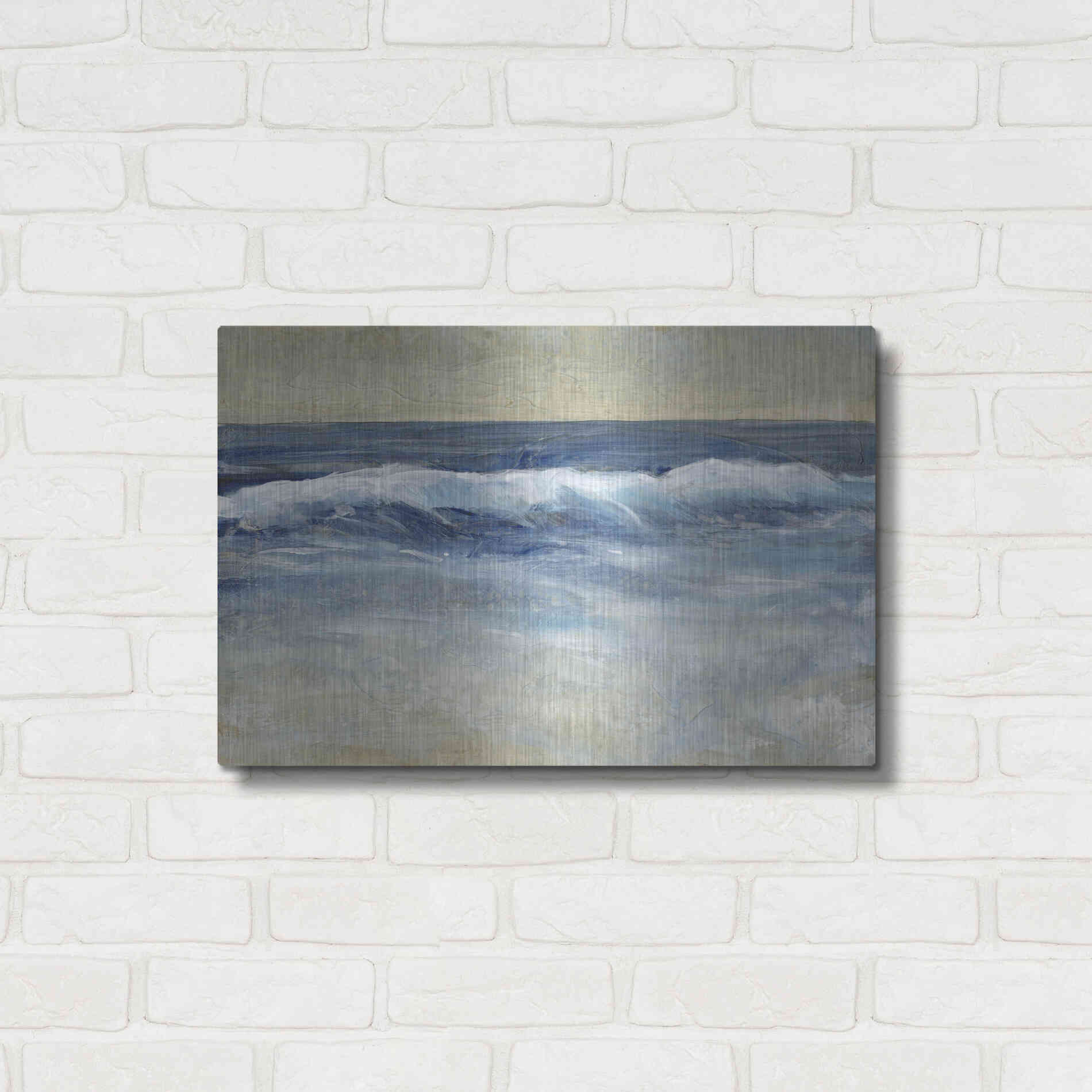 Luxe Metal Art 'Breaking Shore Waves II' by Tim O'Toole, Metal Wall Art,24x16