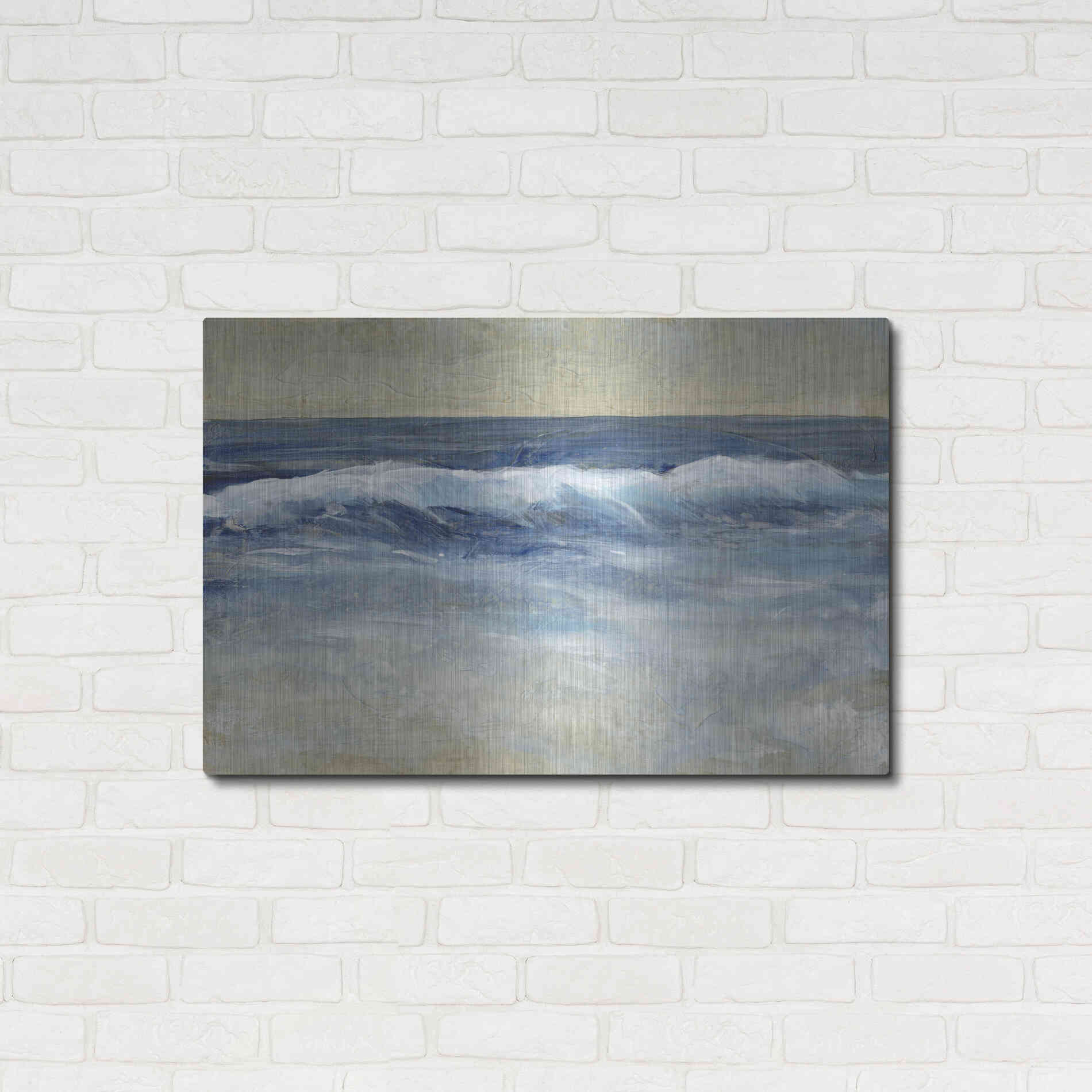 Luxe Metal Art 'Breaking Shore Waves II' by Tim O'Toole, Metal Wall Art,36x24