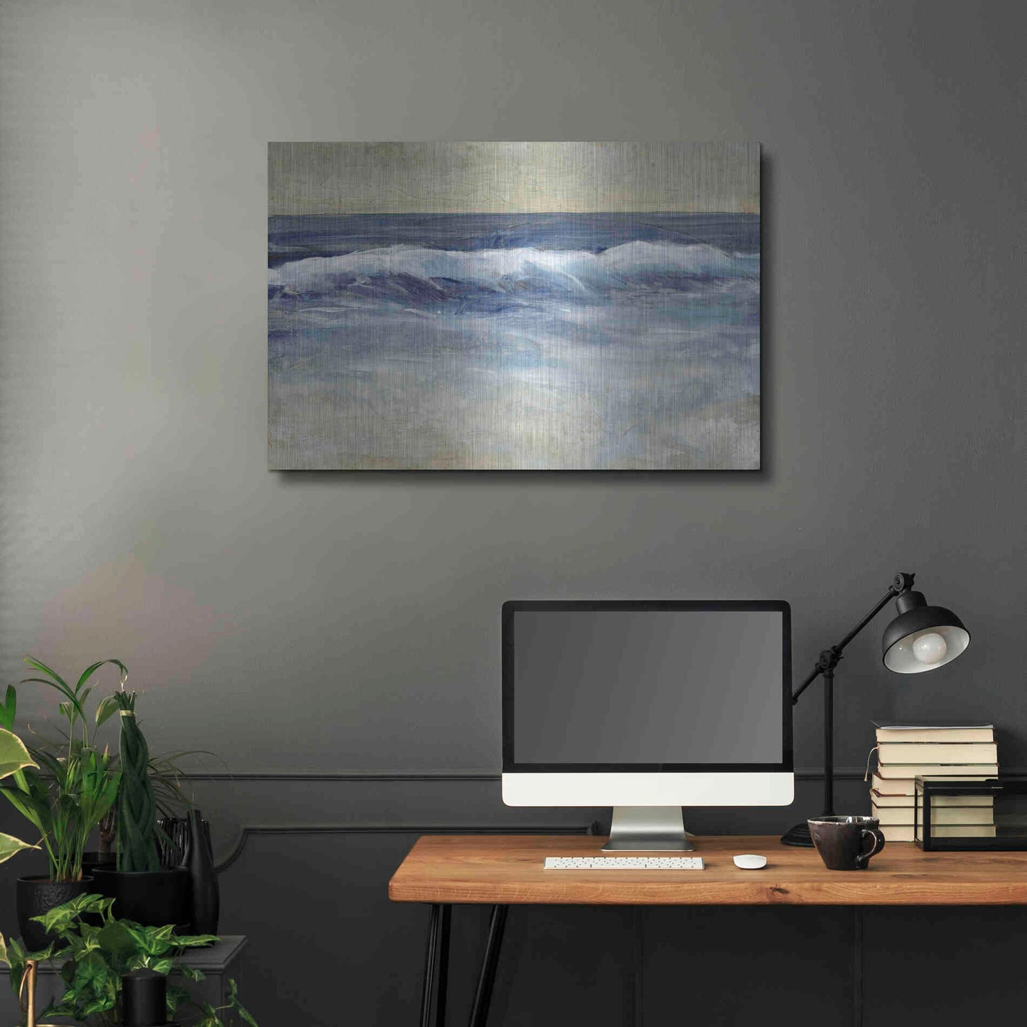 Luxe Metal Art 'Breaking Shore Waves II' by Tim O'Toole, Metal Wall Art,36x24