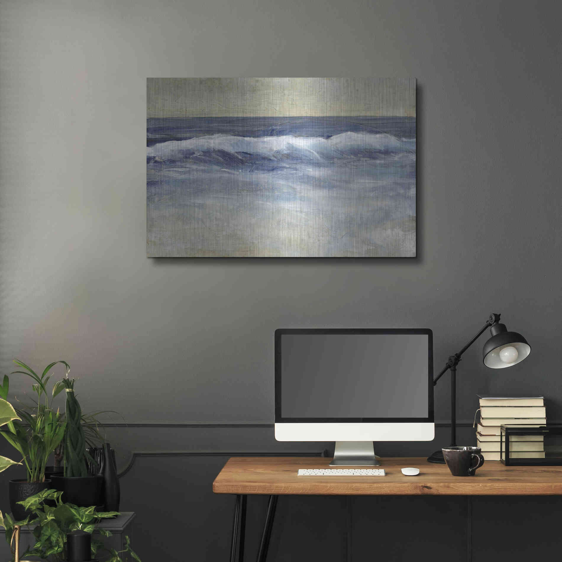 Luxe Metal Art 'Breaking Shore Waves II' by Tim O'Toole, Metal Wall Art,36x24