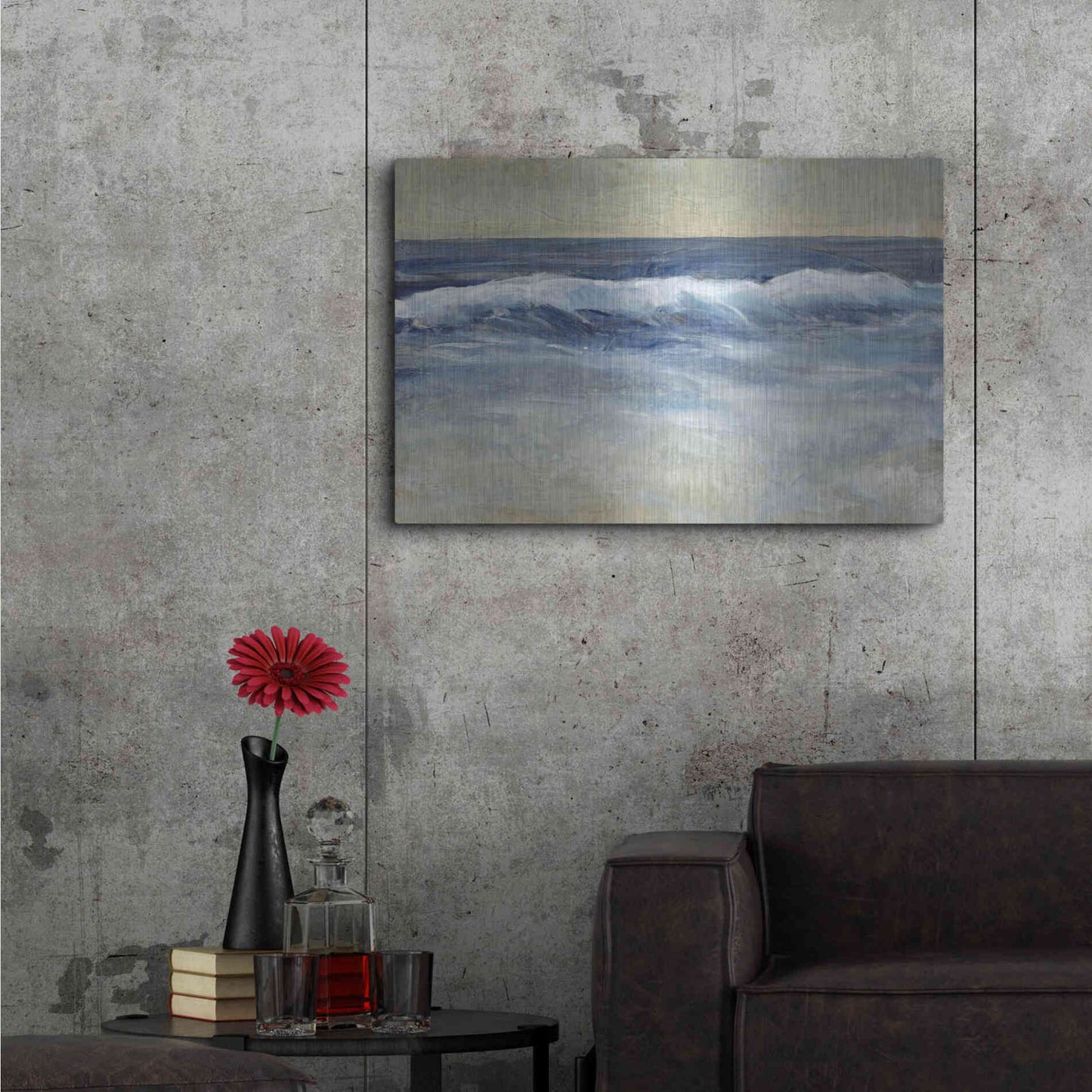 Luxe Metal Art 'Breaking Shore Waves II' by Tim O'Toole, Metal Wall Art,36x24