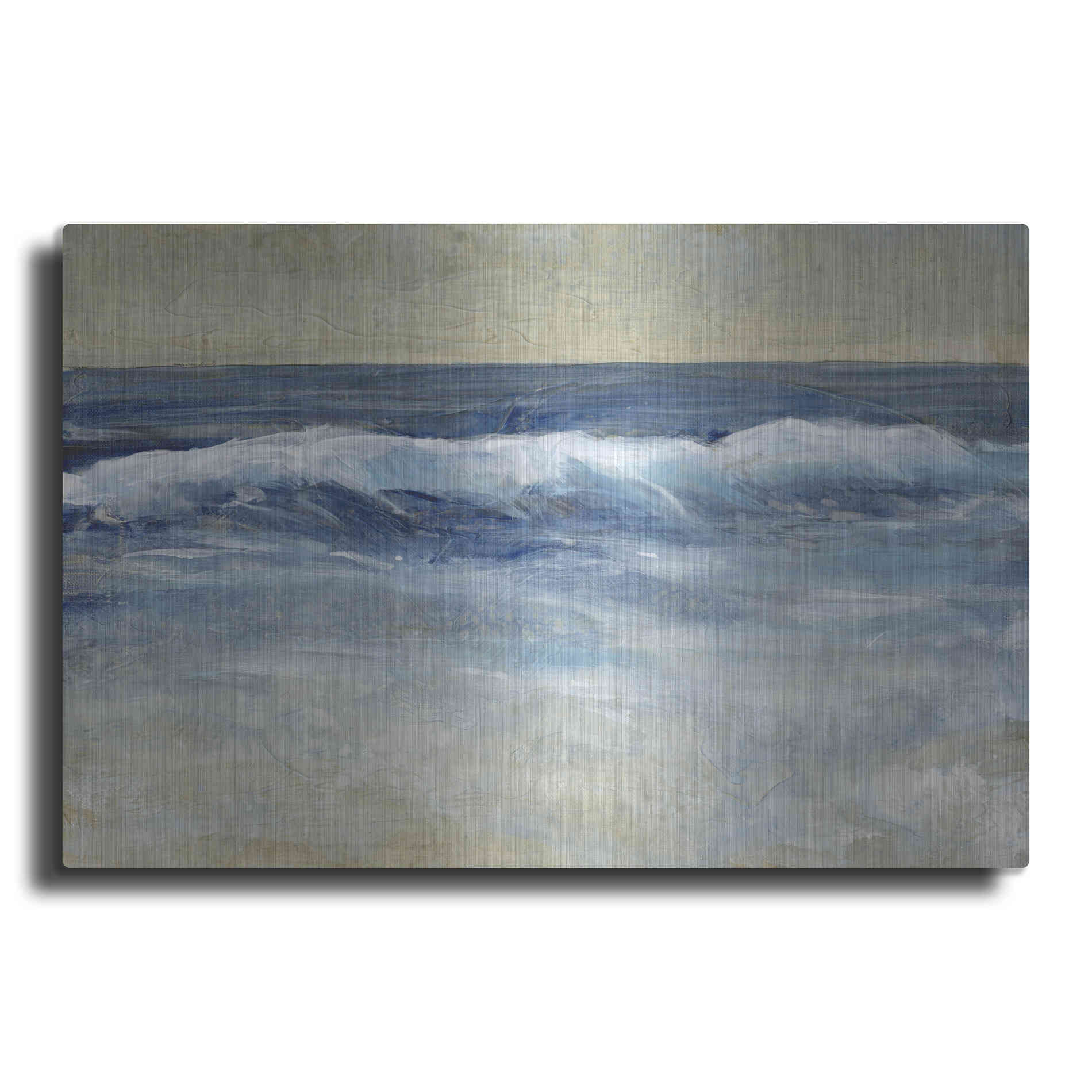 Luxe Metal Art 'Breaking Shore Waves II' by Tim O'Toole, Metal Wall Art