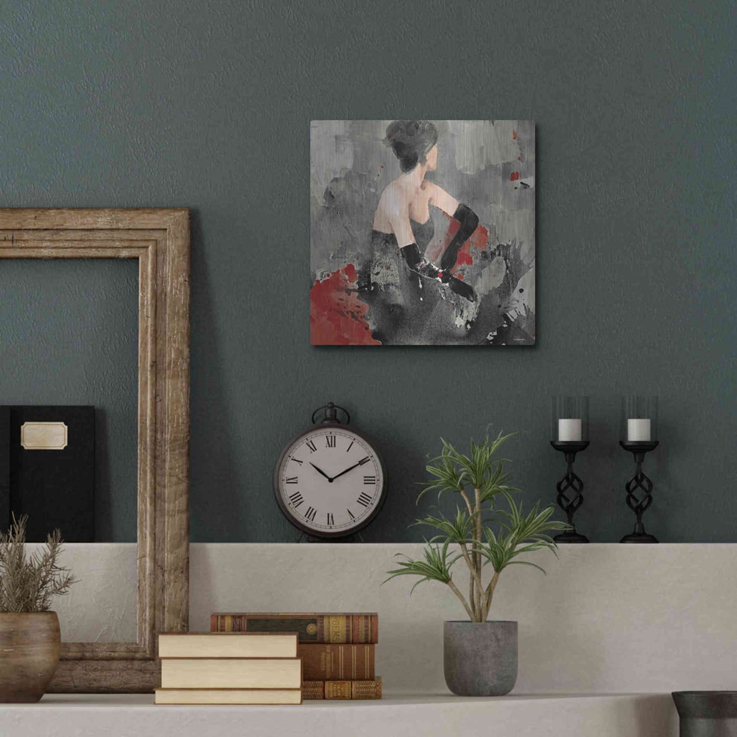 Luxe Metal Art 'Beautiful Gaze I Neutral' by Albena Hristova, Metal Wall Art,12x12