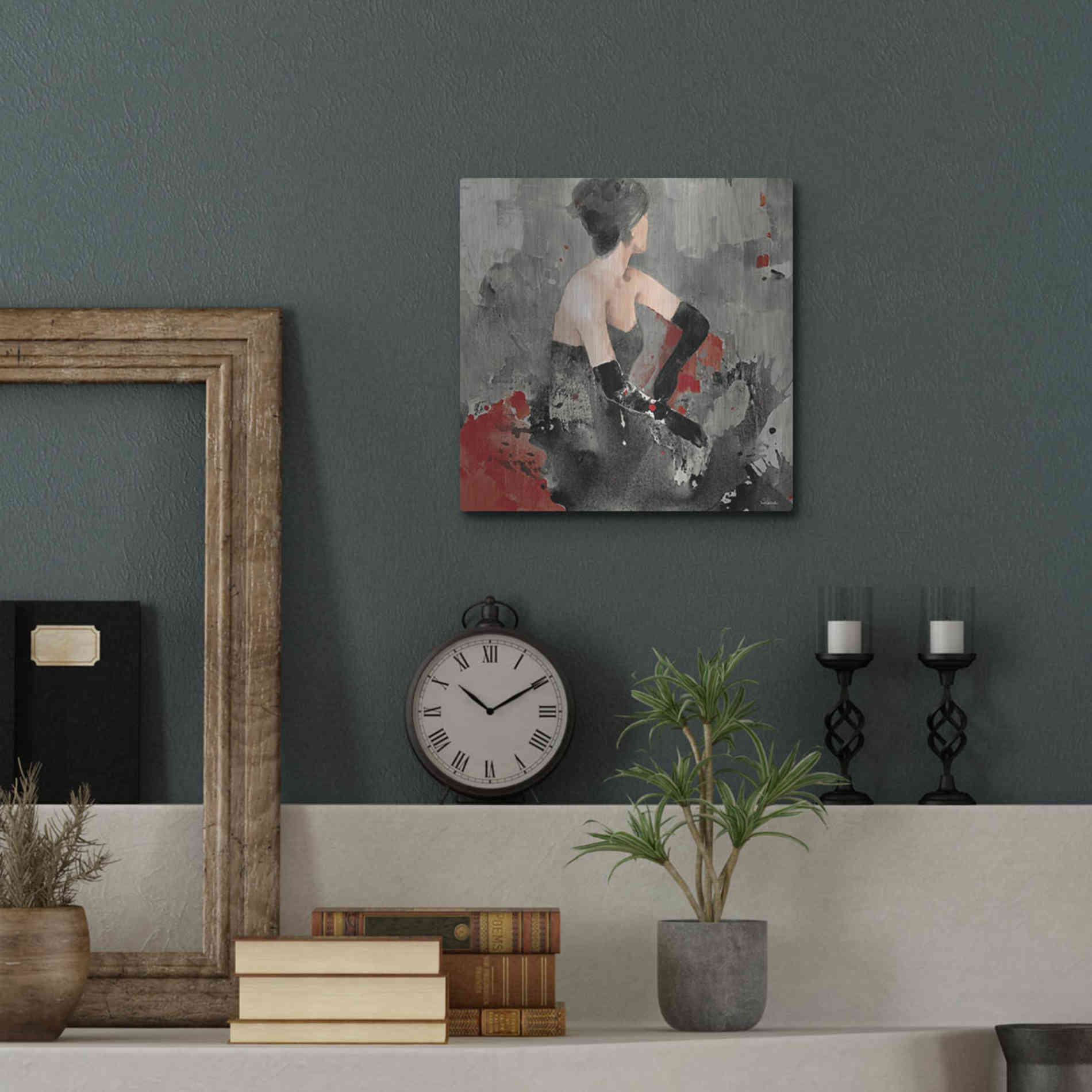 Luxe Metal Art 'Beautiful Gaze I Neutral' by Albena Hristova, Metal Wall Art,12x12