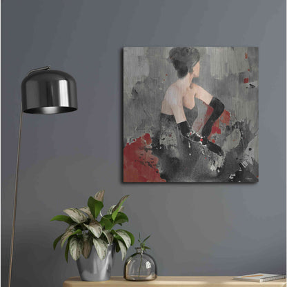 Luxe Metal Art 'Beautiful Gaze I Neutral' by Albena Hristova, Metal Wall Art,24x24