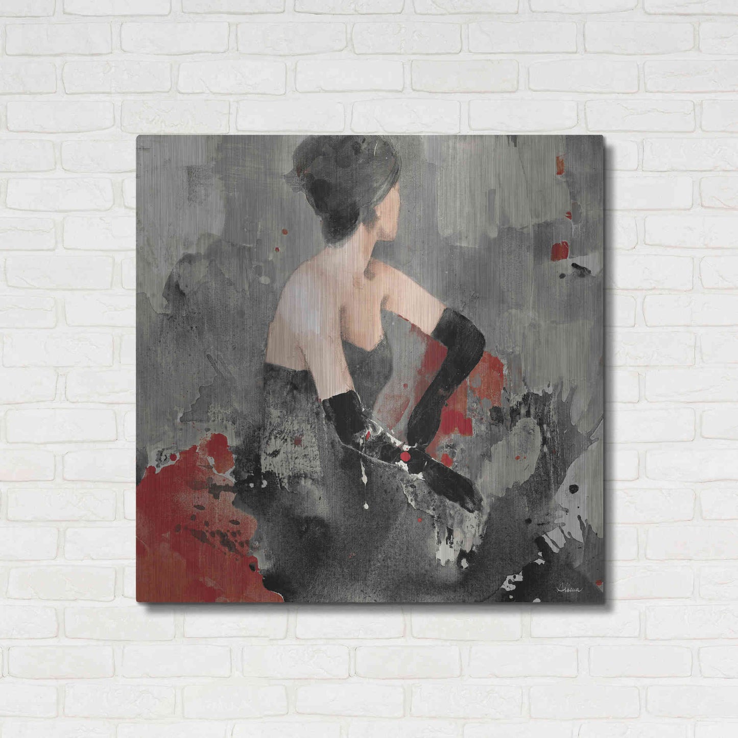 Luxe Metal Art 'Beautiful Gaze I Neutral' by Albena Hristova, Metal Wall Art,36x36