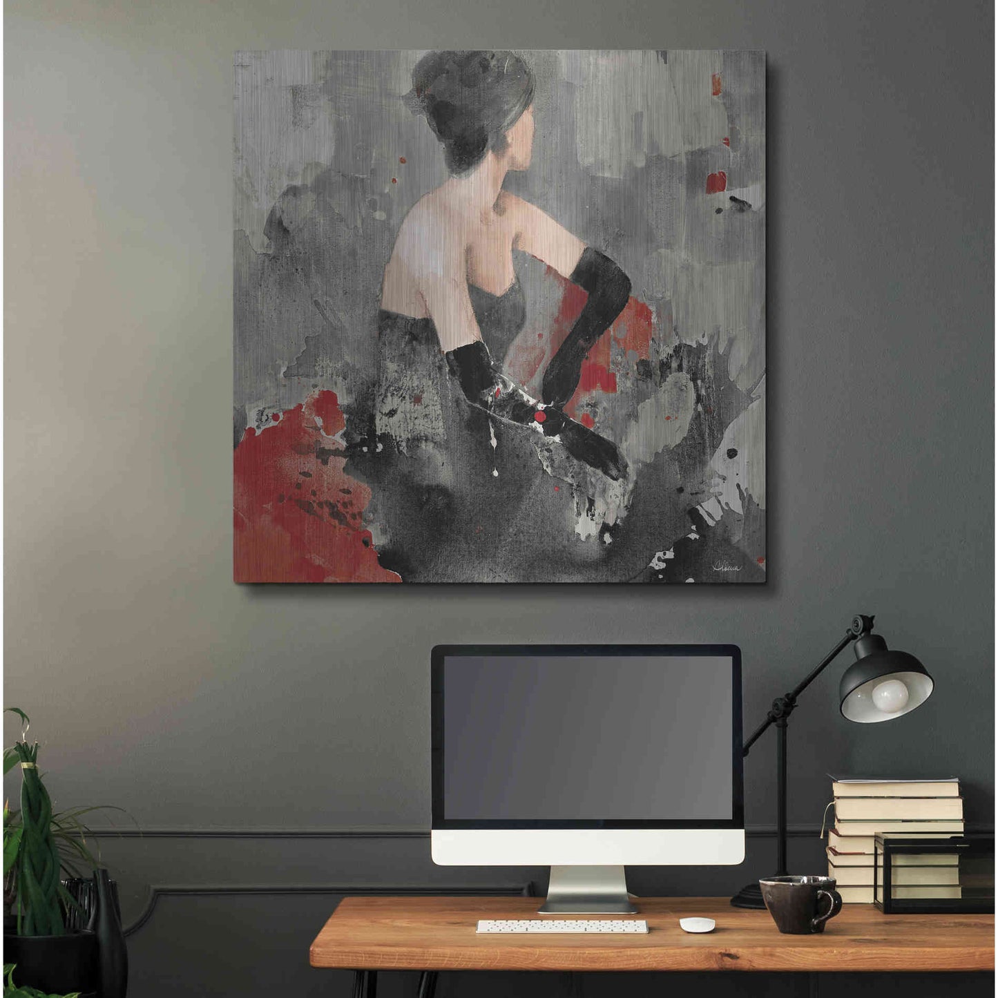 Luxe Metal Art 'Beautiful Gaze I Neutral' by Albena Hristova, Metal Wall Art,36x36