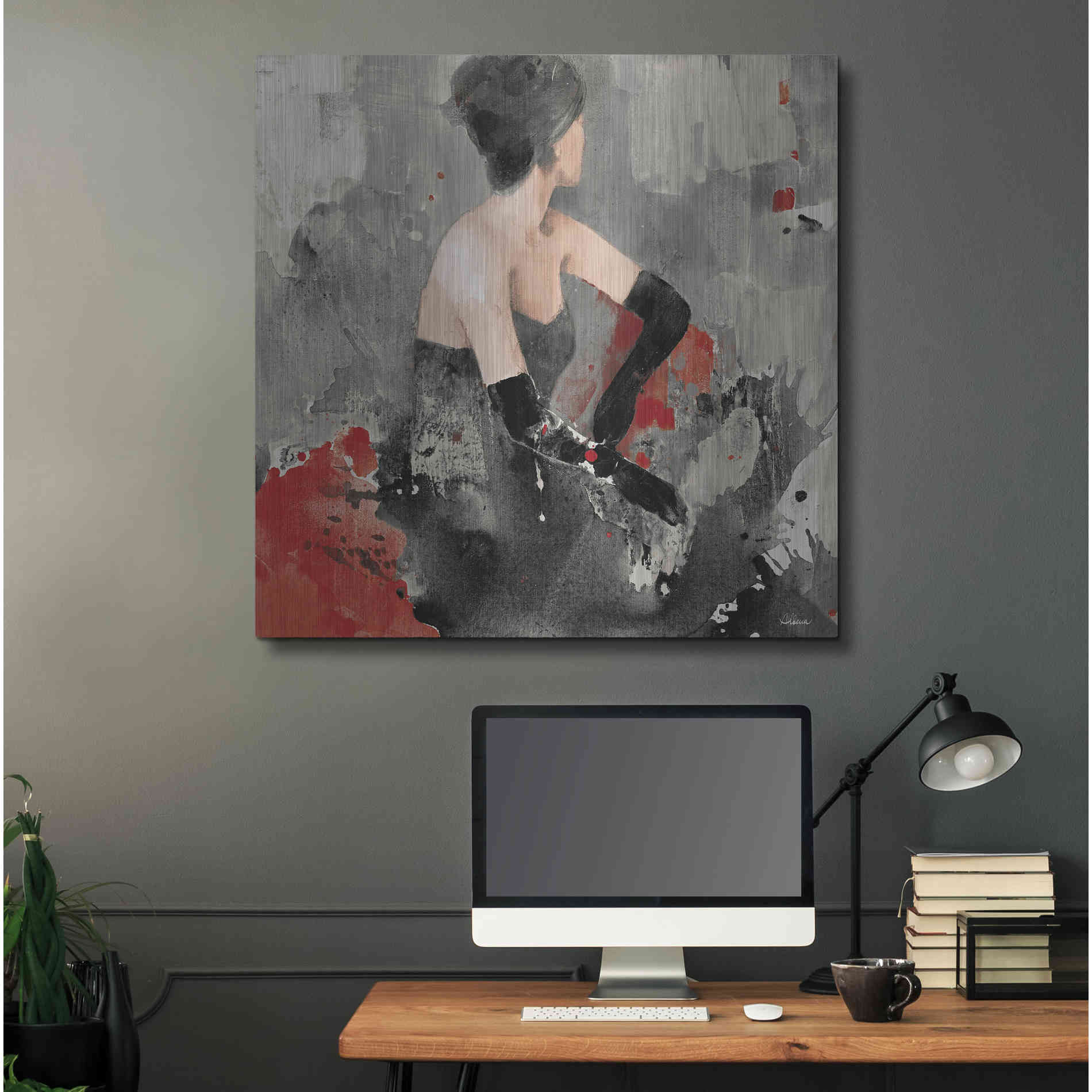 Luxe Metal Art 'Beautiful Gaze I Neutral' by Albena Hristova, Metal Wall Art,36x36