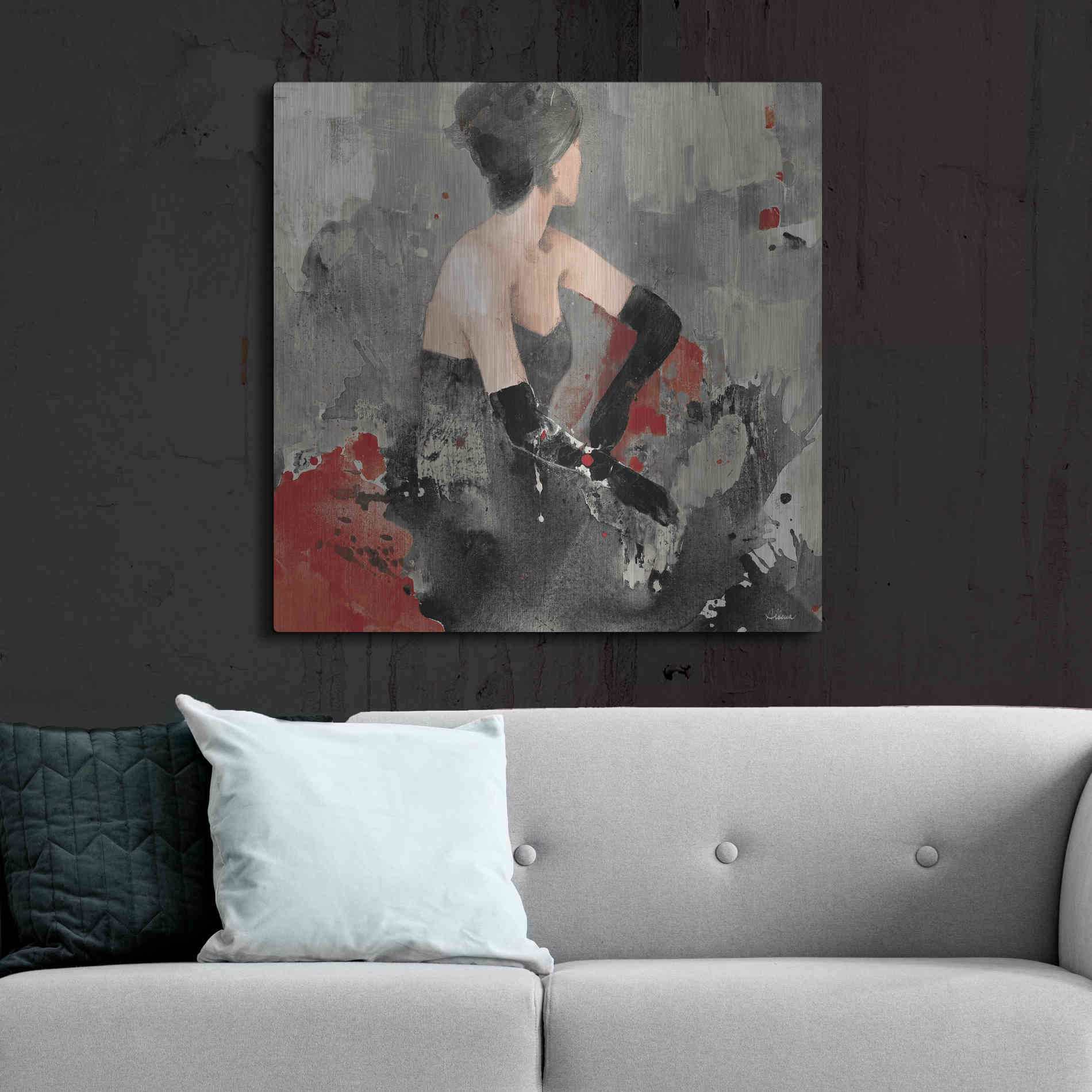 Luxe Metal Art 'Beautiful Gaze I Neutral' by Albena Hristova, Metal Wall Art,36x36