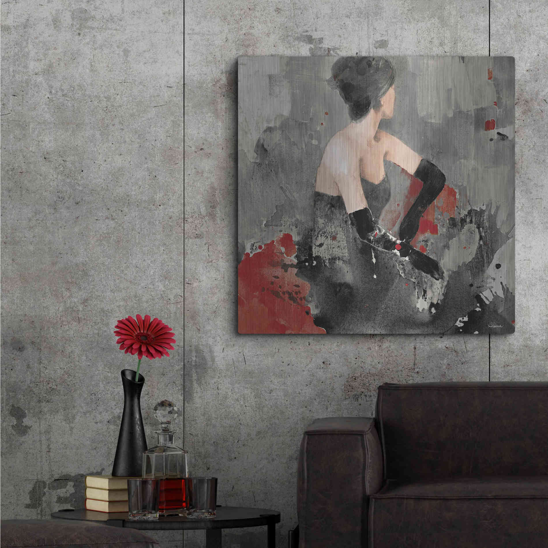 Luxe Metal Art 'Beautiful Gaze I Neutral' by Albena Hristova, Metal Wall Art,36x36
